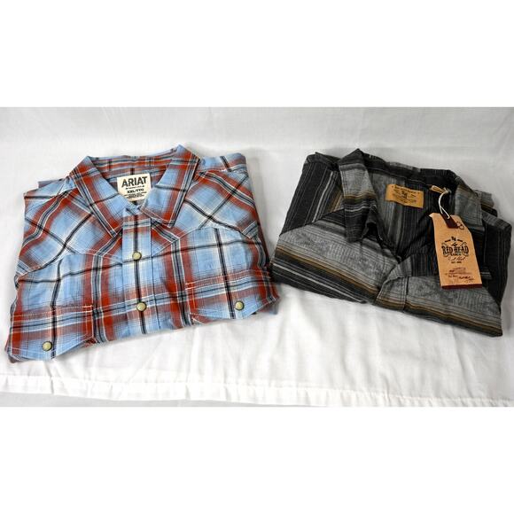 Ariat Other - Lot of 2 Men's Long Sleeve Button Down Shirts Ariat/Red Head Ranch XXL/2XLT